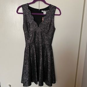 Necessary Objects Black/Silver Shiny Dress